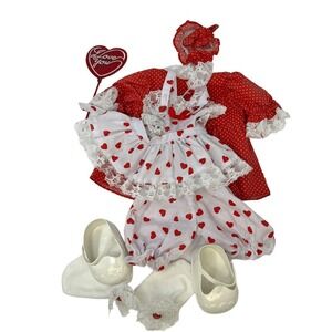 Tender Heart Treasure 12” Bear Doll Heart Valentine Day Outfit